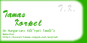 tamas korpel business card